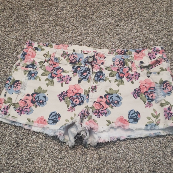 Floral "Denim" Shorts - Picture 1 of 6